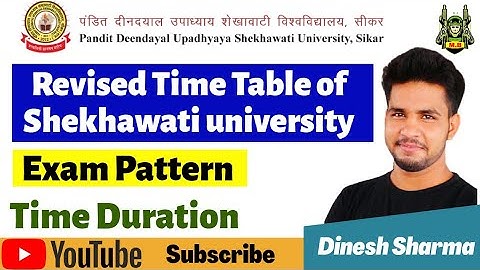 Revised Time Table of Shekhawati university ( PDUSU) || Exam Pattern || Exam Duration || 2020