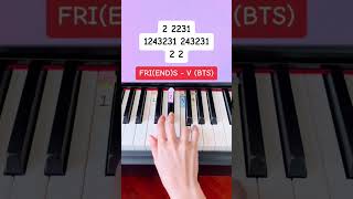 FRI(END)S - V (BTS) (Piano Tutorial) #friends #vbts #easypianotutorial #btspiano #pianoshorts