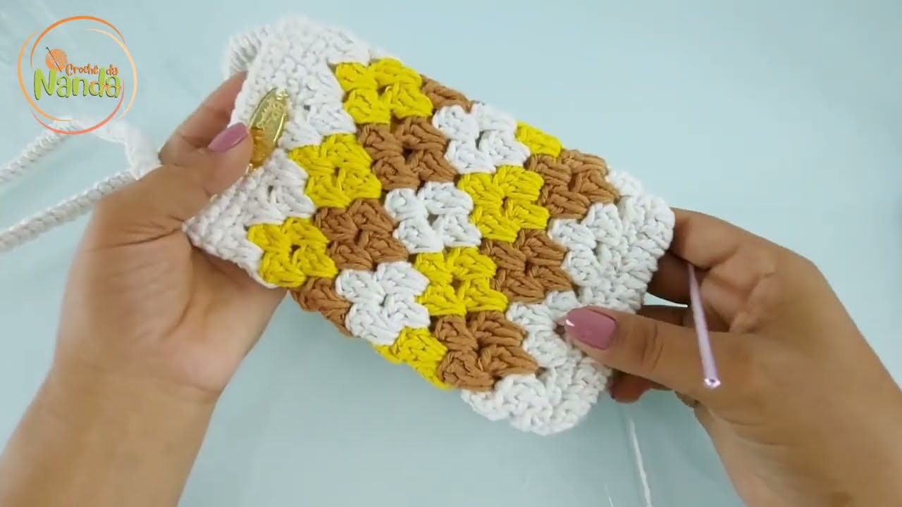 PORTA CELULAR ,ponto brilho ❇️ passo a passo @Crochê da NANDA