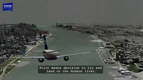 Hudson River Plane Landing (US Airways 1549) Animation with Audio