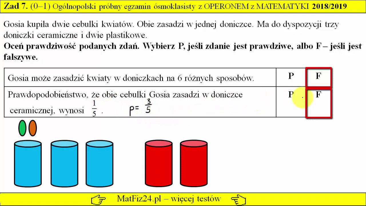 Zadanie 7. Prawdopodobieństwo. Egzamin ósmoklasisty z OPERONEM 2018