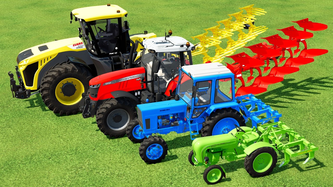 Work with Colors Mini Tractors Giant Tractors Plow work Farming Simulator 22#