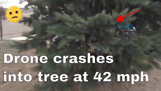 High Speed Drone Crash Into Tree