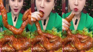 ASMR MUKBANG | SPICY SEAFOOD, OCTOPUS, SCALLOP, ENOKI MUSHROOM, NOODLE, SPICY  PORK BELLY #36