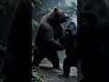 #ClashoryAI #BearRiver #GorillaAttack #RainStorm #AIvideo #Cinematic #JungleBattle #WildlifeAttack