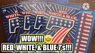 WOW!!!🤩 RED, WHITE, AND BLUE 7’s!!! CA Scratchers