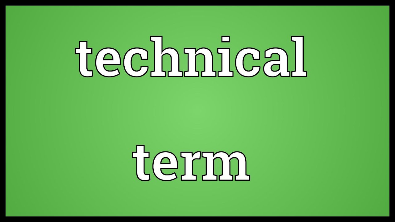 Technical term Meaning - YouTube