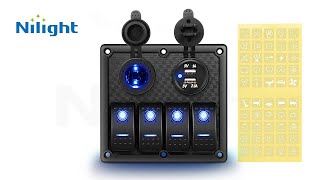 Nilight Multi-Function 4 Gang Switch Panel