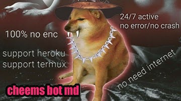 🔥 Multi Device WhatsApp Bot | Cheems Bot MD 🐶 | 100% No Enc | Support Heroku | 24/7 Active | Xeon