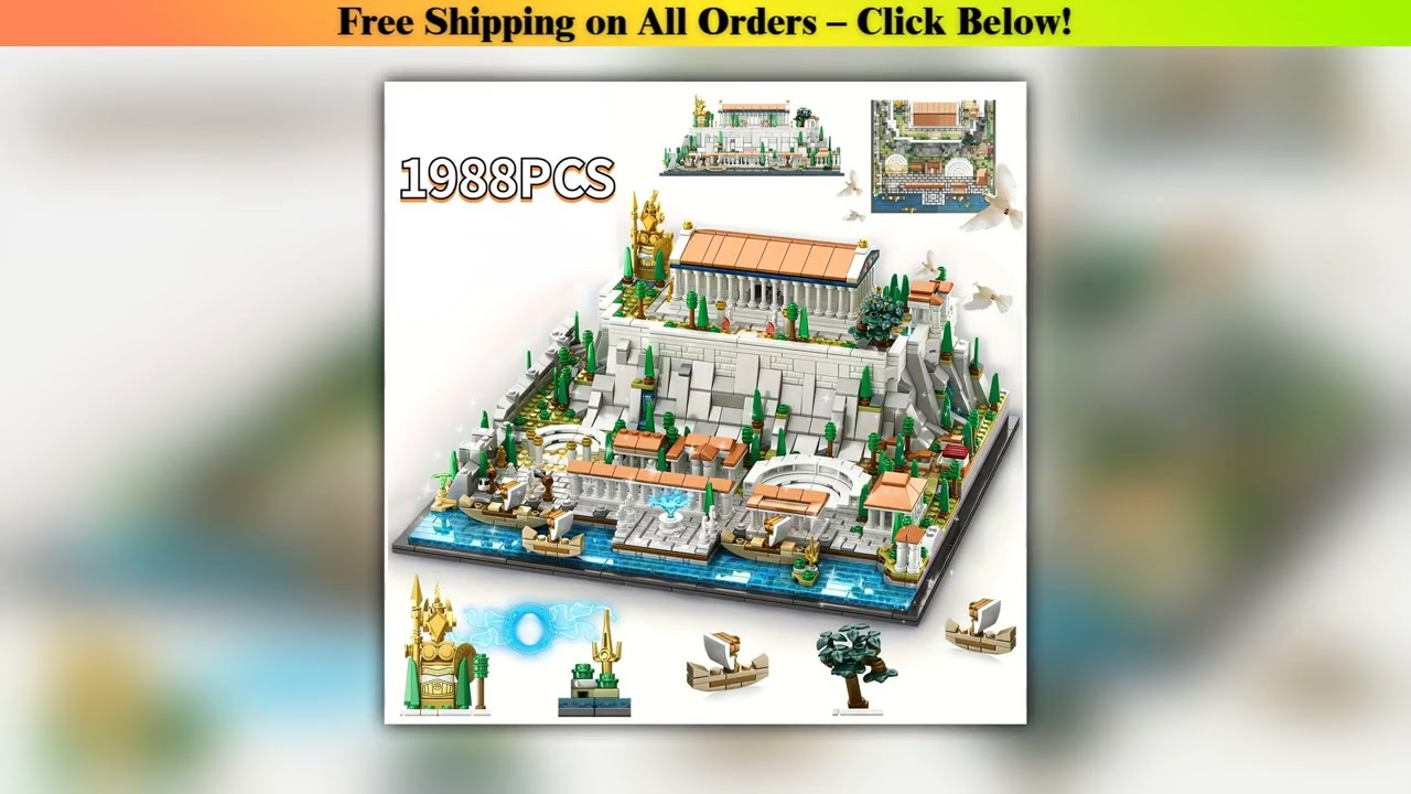 MOC 1988pcs  Acropolis of Athens City Buildings Blocks Brick Toy Puzzle Display Model and Home
