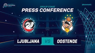 Petrol Olimpija v Filou Oostende - Press Conference - Basketball Champions League 2018