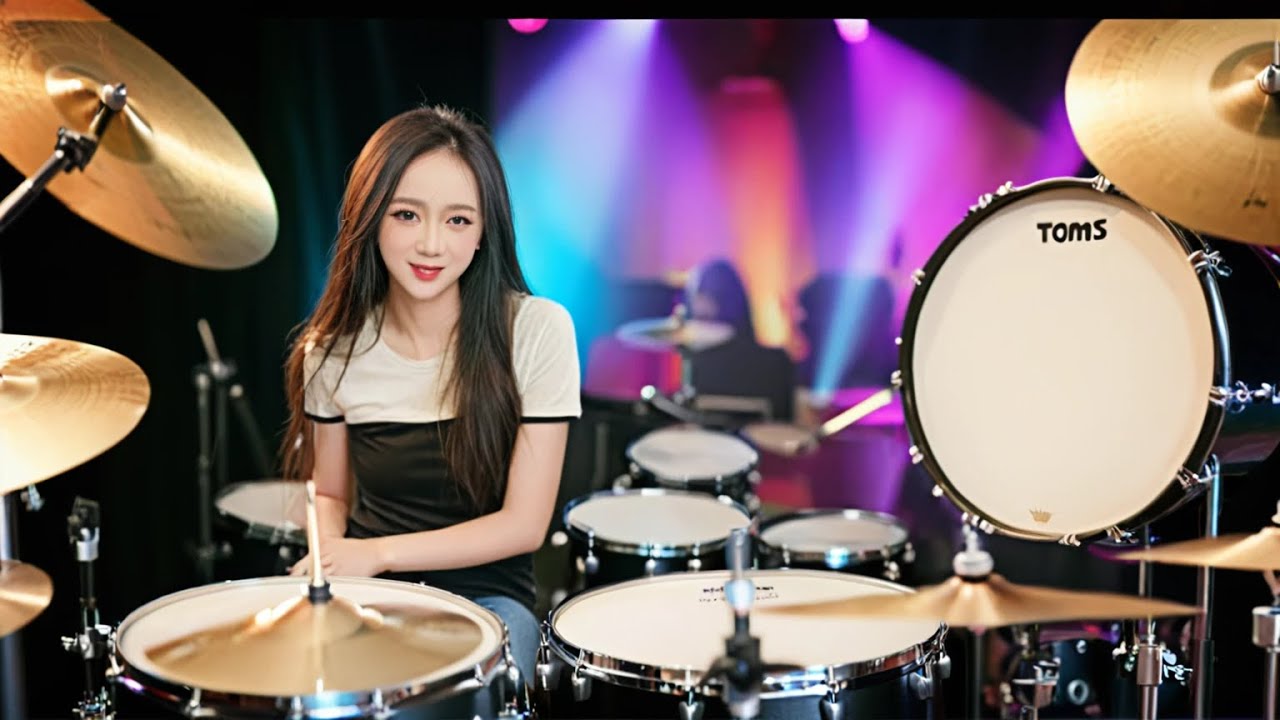 热情彭拜！美女鼓手激情演奏，边打边唱嗨翻全场！ 