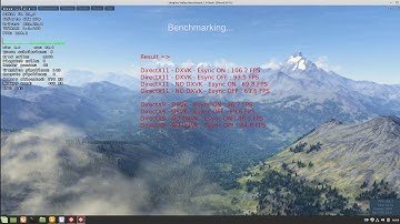 Linux Benchmark Unigine Valley - OpenGL - Wine Lutris (DXVK and D9VX) - Esync / No Esync