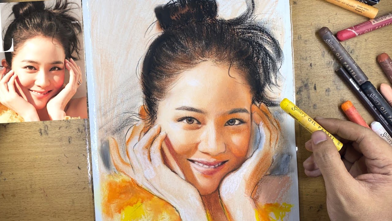 OIL PASTEL Portrait Drawing ( JISOO )