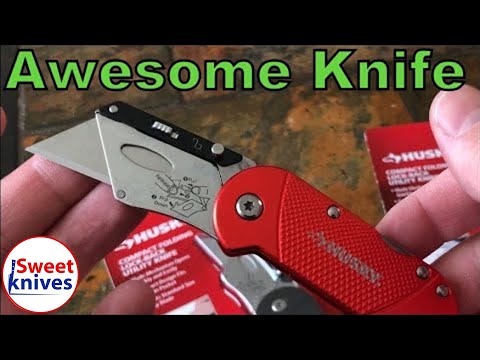 73] Husky Compact Folding Utilty Knife From Home Depot - Red 