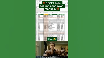 How to hide Columns and Row in Excel 😱 #excel #exceltips #vlookup #spreadsheets