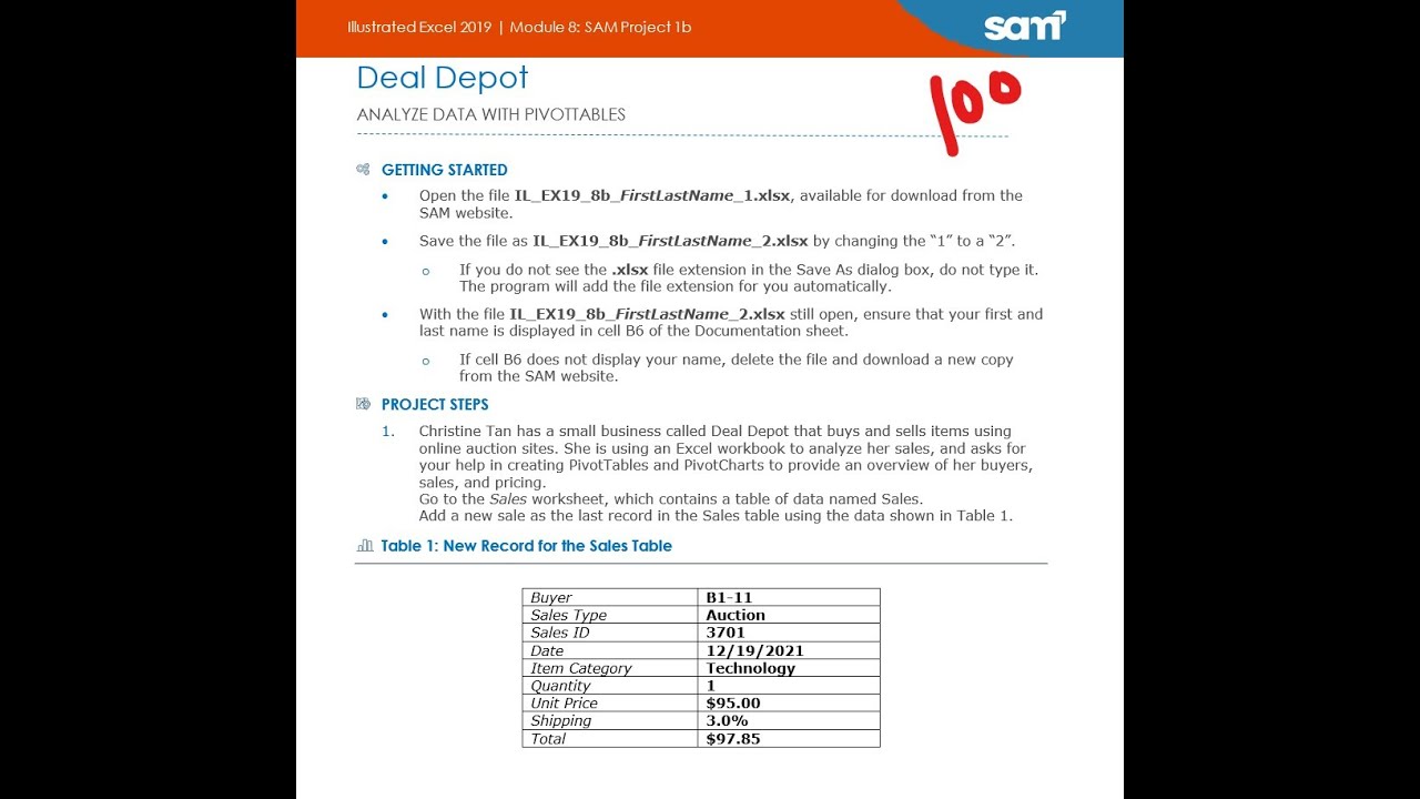 Illustrated Excel 2019 | Module 8: SAM Project 1b
