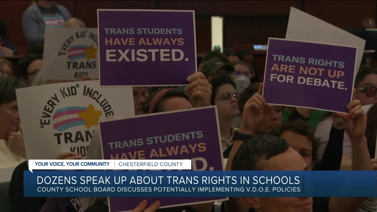 Dozens speak up at Chesterfield school board meeting about trans students rights in schools
