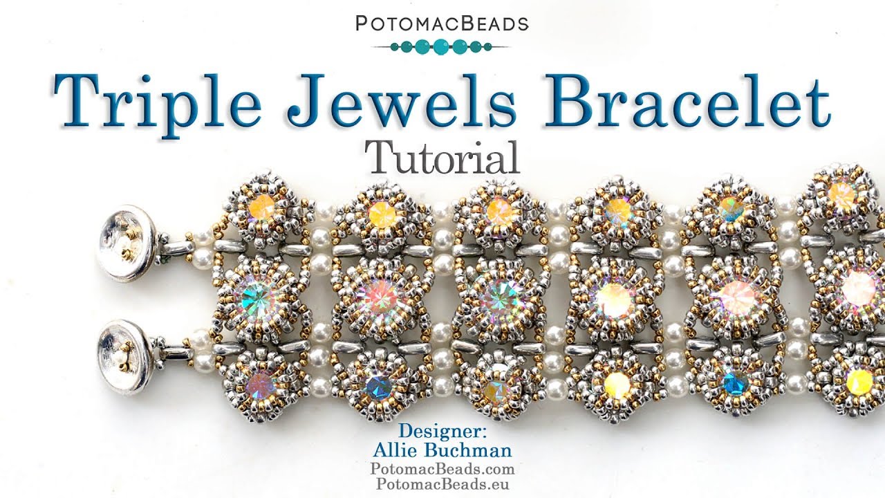 Triple Jewels Bracelet - DIY Jewelry Making Tutorial by PotomacBeads ...