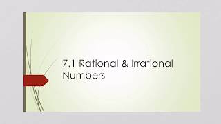 ABE 84 7.1 Rational and Irrational Numbers