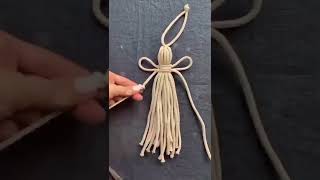 Make a simple doll by the macrame cotton cords#eousemacrame #macrameart #macramelove #cords