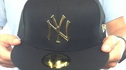 Yankees 'GOLD METAL-BADGE' Black Fitted Hat by New Era