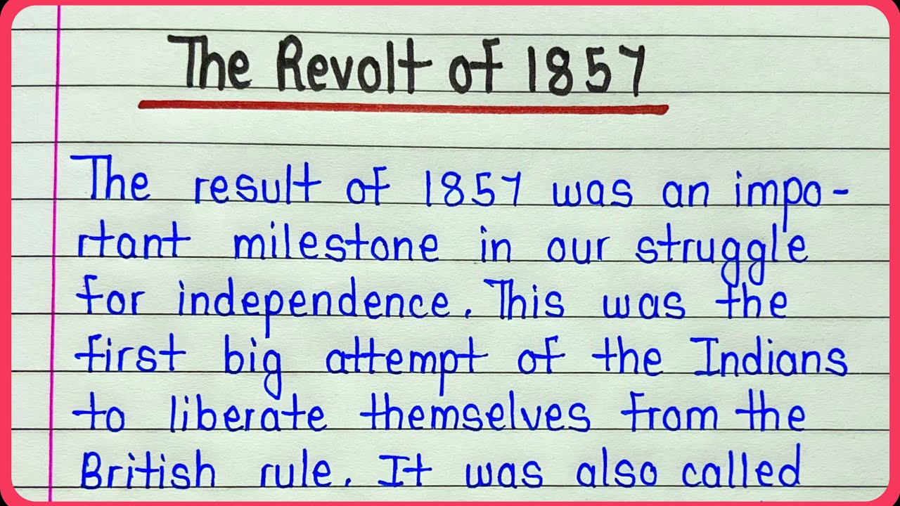 short essay on 1857 revolt