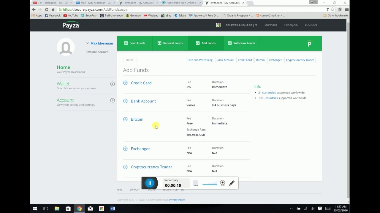 How to: Add a credit card to payza