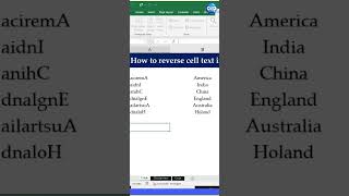 #ExcelShort-5- Reverse the Text in Excel with this easy trick