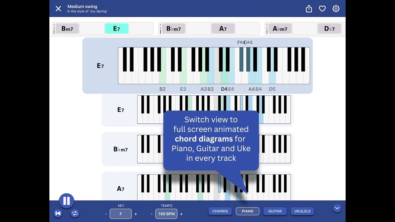 Free jazz standards backing tracks in the style of 'Joy Spring' YouTube