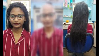 A Girl Getting Head Shave At Mans Barber Shop