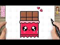 How to draw a cute chocolate bar simple  easy for kids