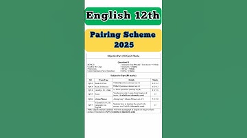 12th English guess Paper 2025 || 2nd Year English Pairing scheme 2025 || English pairing scheme 2025