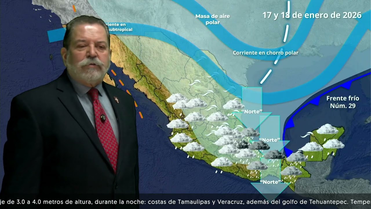 16 de enero de 2026. Pronóstico del Tiempo. Fin de semana.
