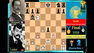 Emanuel Lasker vs David Janowski | Tenth World Chess Championship 1910 🏆 🌐🥇
