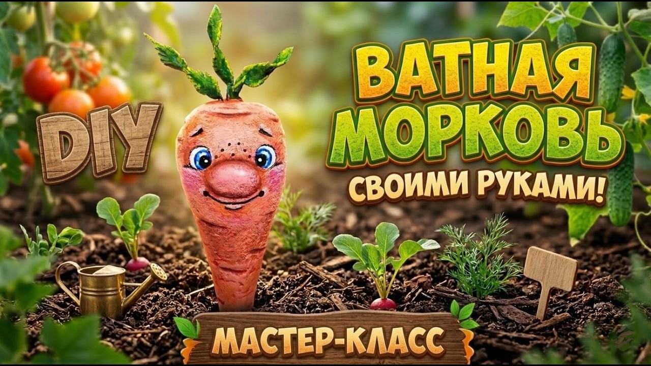 МК Морковка из ваты на ёлочку / Ватная игрушка / DIY Cotton wool carrots