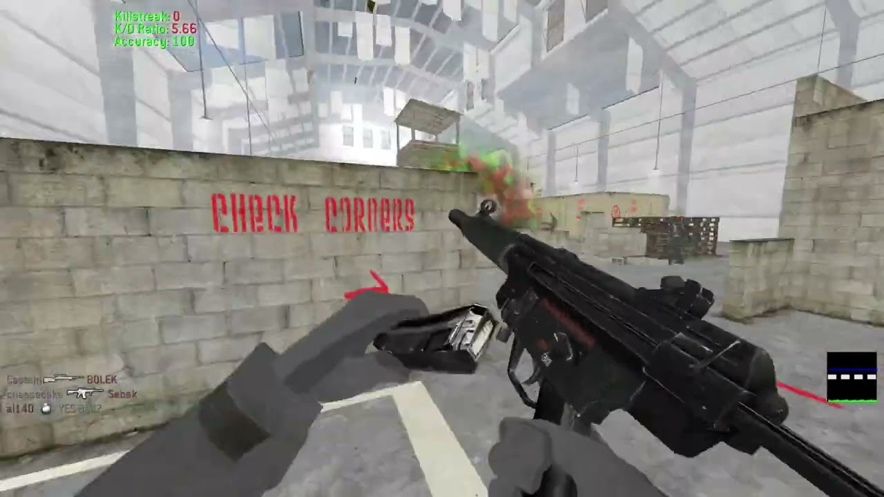 COD4 MW Killhouse - Multiplayer - Team Deathmatch - MP5 Gameplay - Rusher Style