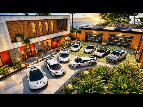 GTA 5- RICH LIFE| MICHAEL'S $100 MILLION MANSION, BODYGUARDS, SUPERCAR COLLECTION |