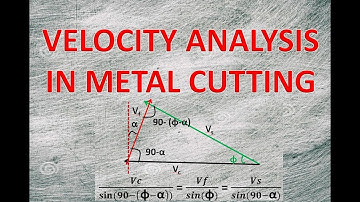 CONCEPT OF VELOCITY ANALYSISIN METAL CUTTING OR VELOCITY TRIANGLE