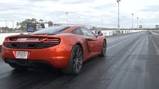 2012 McLaren MP4-12C runs 10.27 @ 135.5 MPH Drag Racing 1/4 Mile