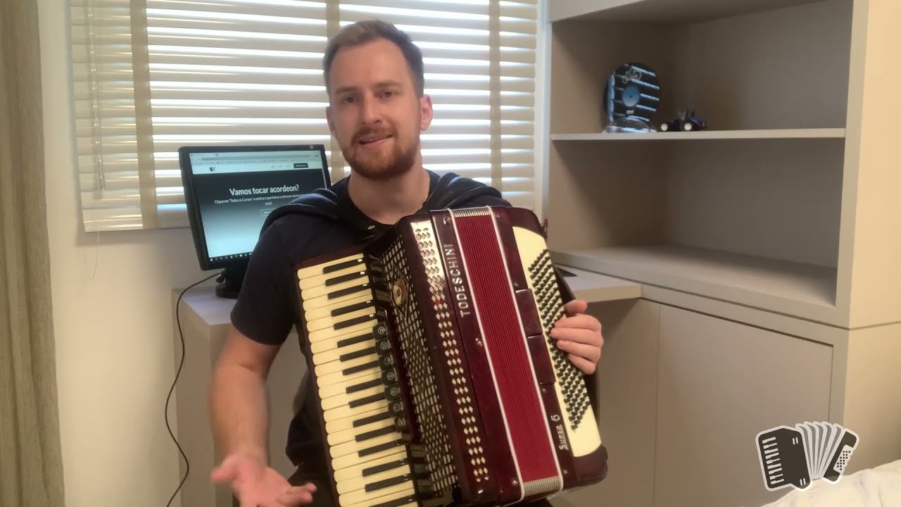 MÚSICA PARA INICIANTES - Rosa Branca Introdução e melodia - Escola Som de Acordeon - Vídeo Aula