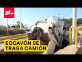 Enorme socavón se traga un camión - N+