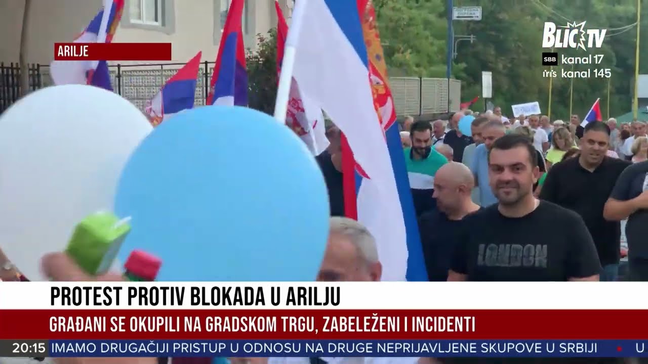 U Arilju su se okupili građani nezadovoljni blokadama, a tokom skupa došlo je i do incidenata