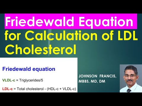 Friedewald Equation for Calculation of LDL Cholesterol