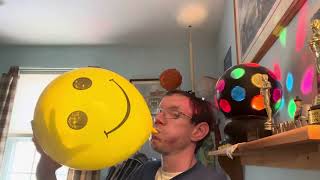 Blowing up a couple balloons