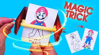 Cartoon printer machine with Super Mario. Paper Magic Trick DIY Paper Transformations ARTS & CRAFT