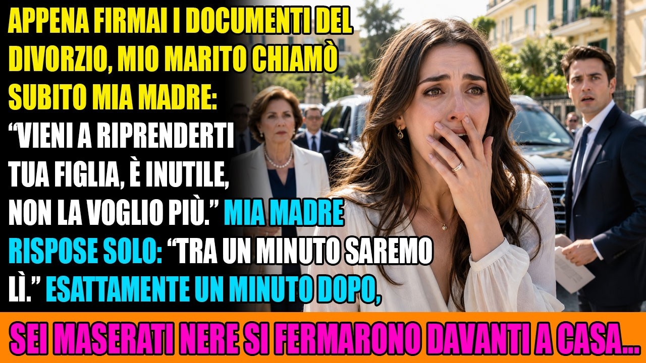 "Vieni a prenderti tua figlia inutile, non la voglio più." Quelle furono le ultime parole che mio marito disse a mia madre, prima di ridere e riattaccare. Sessanta secondi dopo, sei Maserati...