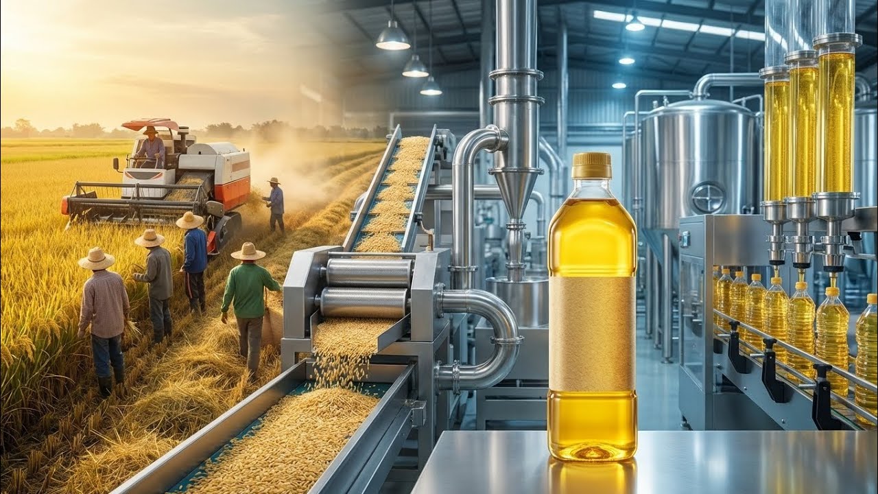 Inside a Modern Rice Bran Oil Factory: How Rice Bran Oil Is Made – From Paddy to Bottle Full Process