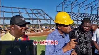 ZIFA president Nqobile Magwizi tours Chahwanda Stadium in Kwekwe