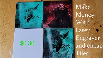 How To Engrave Tiles With laser engraver and Lasergrbl. Make money with laser engraver artwork